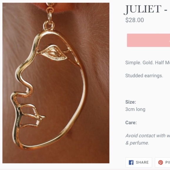 Picasso art portrait earrings - Picture 2 of 2